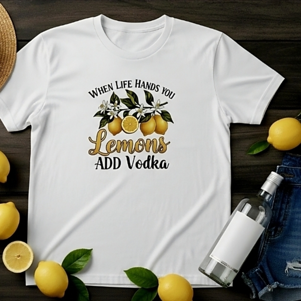 When Life Hands You Lemons Add Vodka Tee • Funny Graphic T‑Shirt • Summer